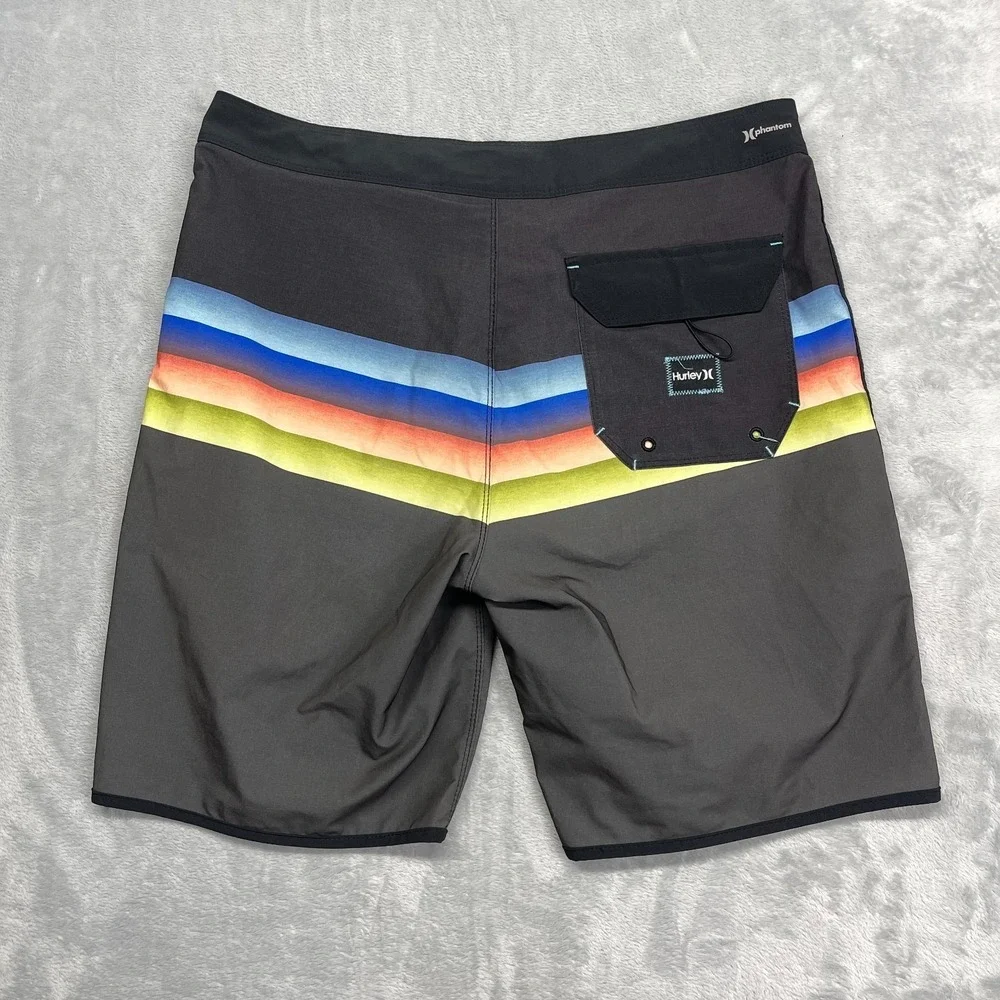 Hurley Shorts Mens 32 Multi Stripes Performance Phantom Board Water Polo Surfing